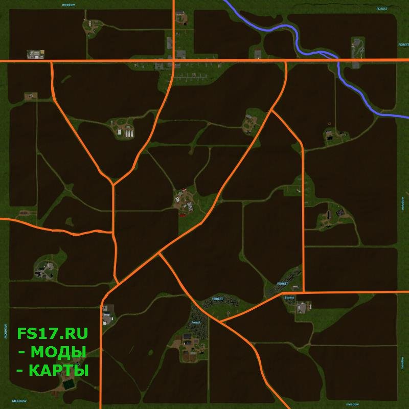 Карта CLOVERCREEK PLUS12CROPS V1.1 для Farming Simulator 2019
