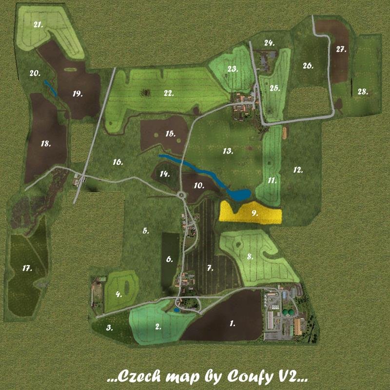 Карта CZECH MAP BY COUFY EDIT FS19 V2.0 для Farming Simulator 2019