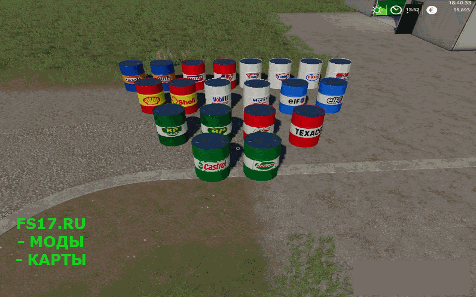 Пак бочек OBJETS PLACEABLE V1.0.0.0 для Farming Simulator 2019