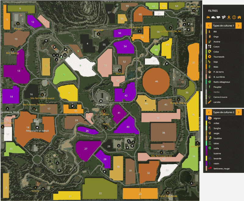 Карта CULTURES ET PRODUCTIONS V1.3 для Farming Simulator 2019