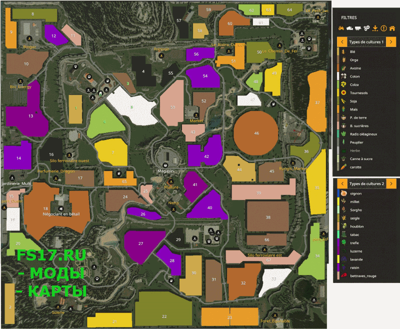 Карта CULTURES ET PRODUCTIONS V1.3 для Farming Simulator 2019