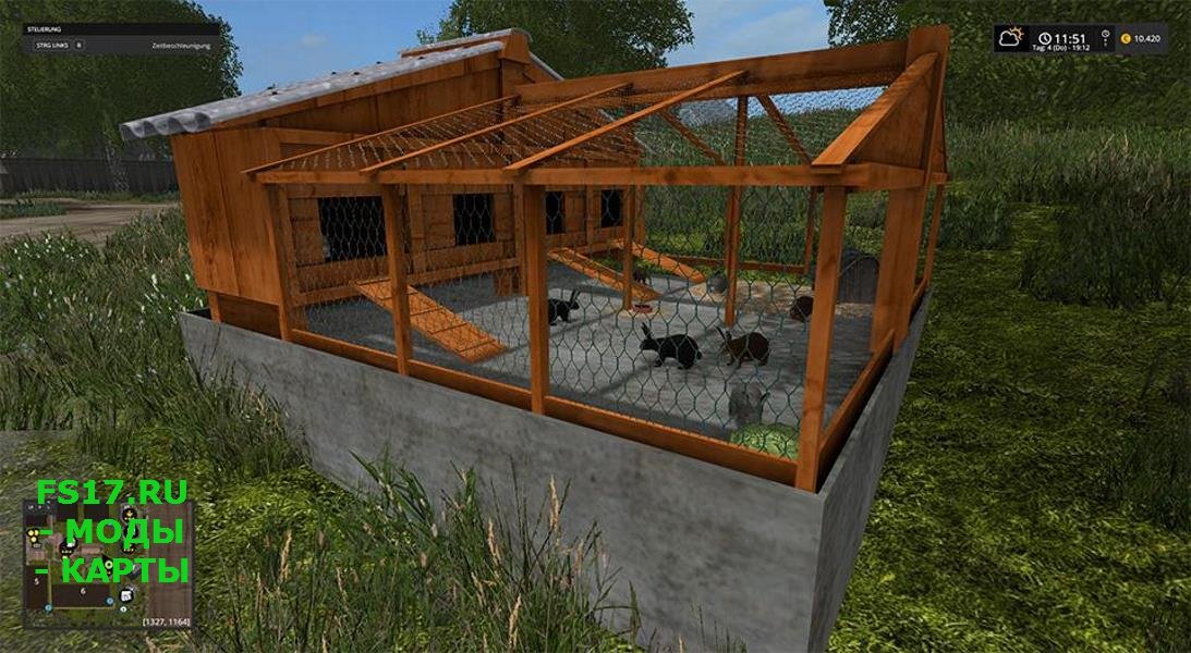 Крольчатник PLATZIERBARER HASENSTALL V19.0.0.5 для Farming Simulator 2019