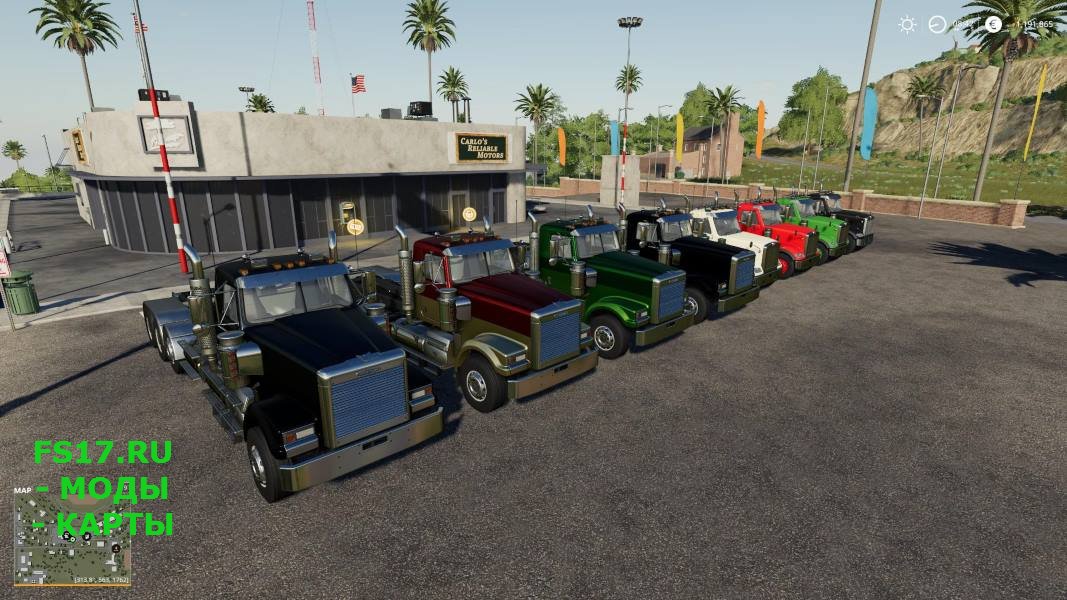 Грузовик с крюковым захватом FREIGHTLINER FLD120 HOOKLIFT V1.1.0.0 для Farming Simulator 2019