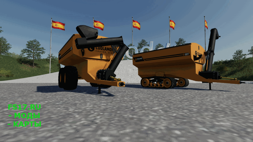 Пак прицепов перегрузчиков COOLAMON CHASER BINS 30T V1.0.0.0 для Farming Simulator 2019