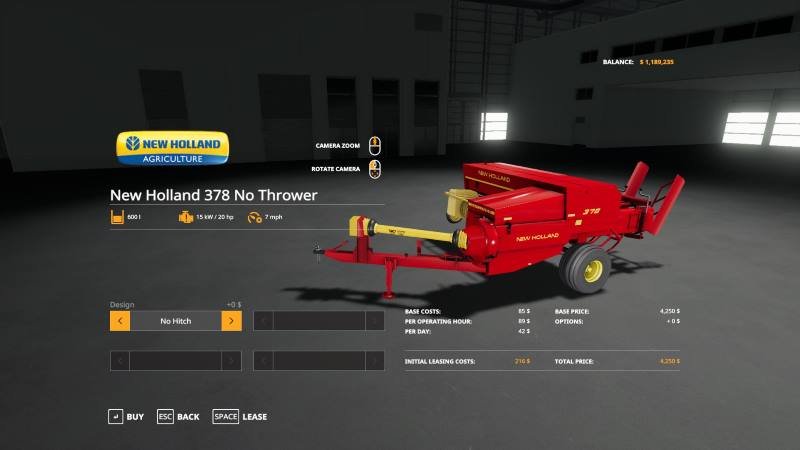 Пак тюкопрессов  NH 378 BALER WITH OPTIONS V1.2 для Farming Simulator 2019