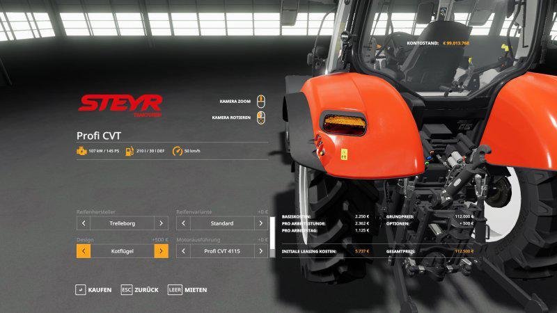 Трактор STEYR PROFI CVT V1.3.0.0 для Farming Simulator 2019
