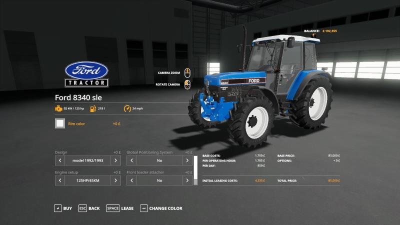 Трактор FORD 8340 SLE V1.1.1.0 для Farming Simulator 2019