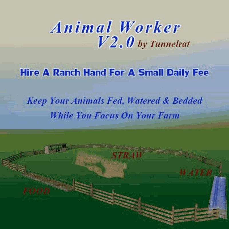 Скрипт ANIMAL WORKER V2.3 для Farming Simulator 2019