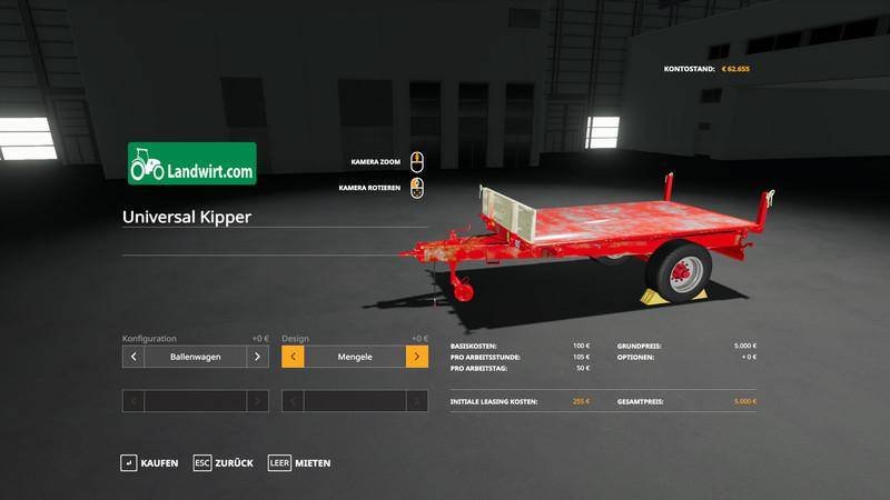 Пак прицепов TRAILER PACK UNIVERSAL 1 ACHS KIPPER V1.1 ля Farming Simulator 2019