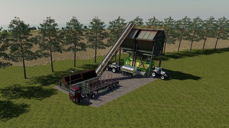 Щеподробилка GLOBAL COMPANY PLACEABLE WOOD CHIPPER V1.2 для Farming Simulator 2019
