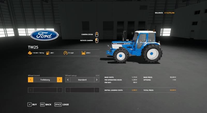 Трактор FORD TW25 V1.0 для Farming Simulator 2019