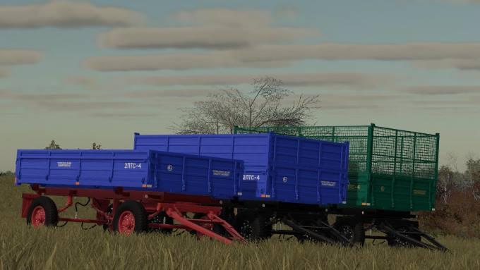 Пак прицепов 2ПТС-4 и 2ПТС-45M3 V1.0.0.3 для Farming Simulator 2019