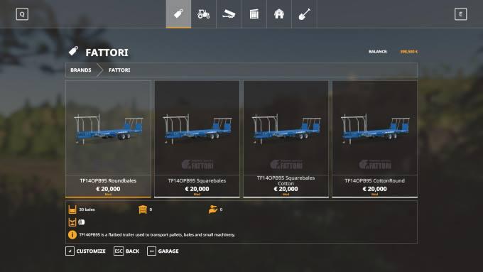 Пак прицепов TF DI FATTORI V1.0.0.0 для Farming Simulator 2019