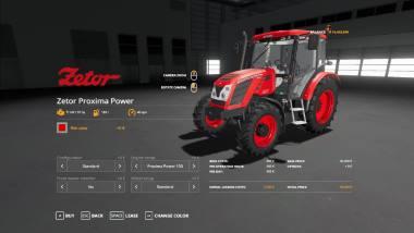 Трактор ZETOR PROXIMA POWER 100/120 V2.0 для Farming Simulator 2019