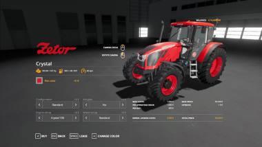 Трактор ZETOR CRYSTAL 150/160 V2.0 для Farming Simulator 2019