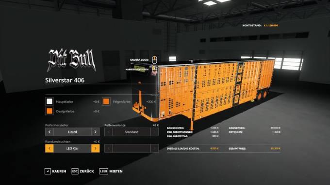 Полуприцеп скотовоз WILSON SILVERSTAR 406 V1.2.0.0 для Farming Simulator 2019