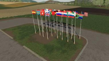Пак флагов INTERNATIONAL FLAGS V1.0.0.0 для Farming Simulator 2019