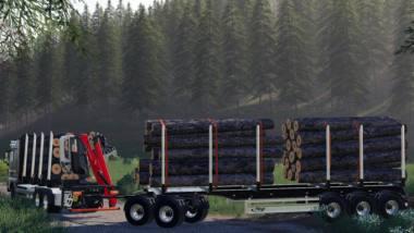 Прицеп лесовоз FLIEGL LOG TRAILER V3.0.0.0 для Farming Simulator 2019