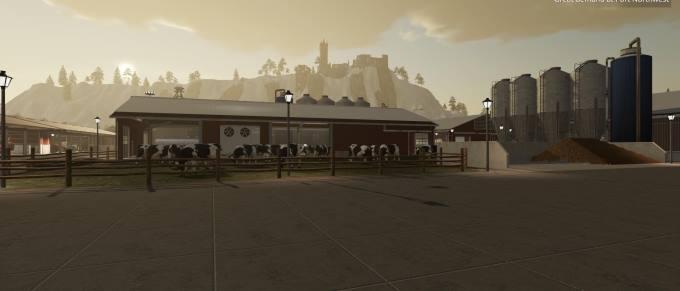 Коровник LARGE COW PASTURE EDIT LANTMANENFS V1.4 для Farming Simulator 2019
