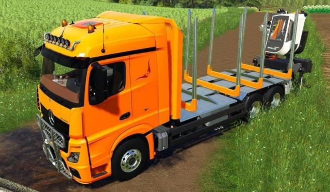 Лесовоз MERCEDES BENZ ACTROS 1845 FORESTIER V1.0.0.0 для Farming Simulator 2019