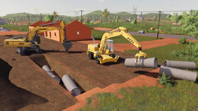 Пак бетонных труб DYNAMIC CONCRETE PIPES PACK V1.1 для Farming Simulator 2019