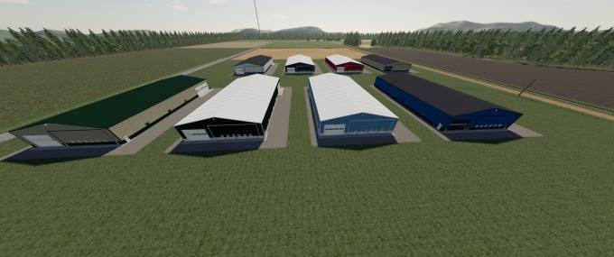 Пак гаражей US BIG SHED 19 EDIT BY LANA V3.2 для Farming Simulator 2019
