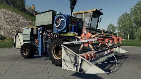 Мод «Дон 1500 А» с жаткой и копнителем v 2.0.1.1 для Farming Simulator 2019