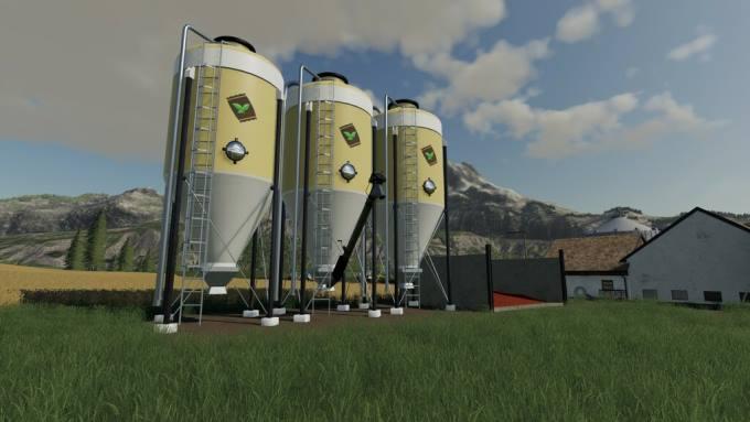 Пак хранилищ Large Capacity Steel Silos v1.0 для Farming Simulator 2019