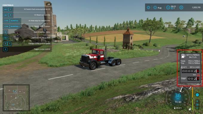 Скрипт Vehicle Info v1.0 для Farming Simulator 22