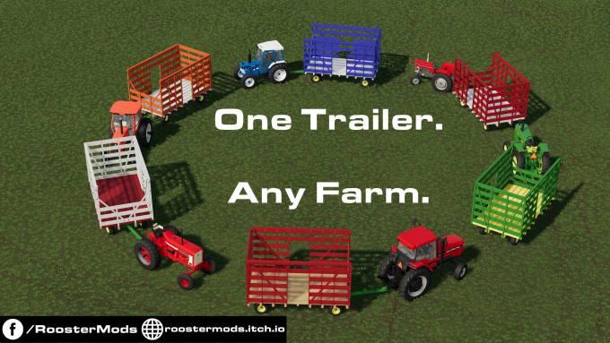 Прицеп для тюков JOHN DEERE WOODEN THROWER RACK V1.0.0.0 для Farming Simulator 22