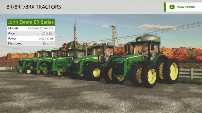 Трактор John Deere 8R Series v1.0.0.1 для Farming Simulator 22